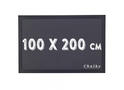 Chalky Kara Tahta Siyah Çerçeveli 100x200 cm